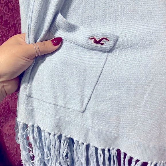 Hollister Light Blue Sleeveless Fringe Cardigan - Picture 4 of 5